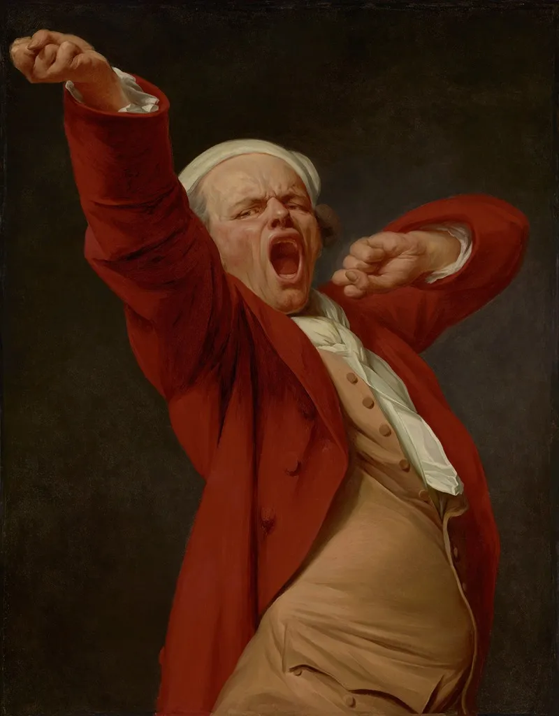 Self Portrait Yawning Wall Art by Joseph Ducreux - High-Resolution Digital Print