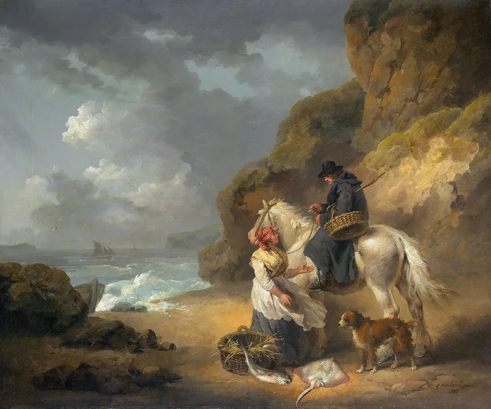 Selling Fish Wall Art by George Morland - High-Resolution Digital Print