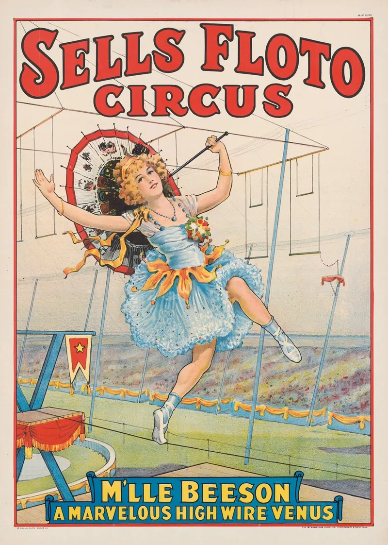 Sells Floto Circus Mlle Beeson A Marvelous High Wire Venus
