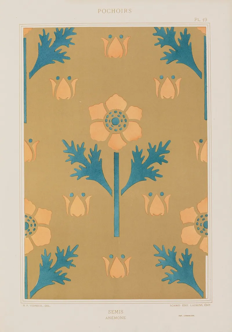 Semis Anemone Wall Art by Maurice Pillard Verneuil - High-Resolution Digital Print