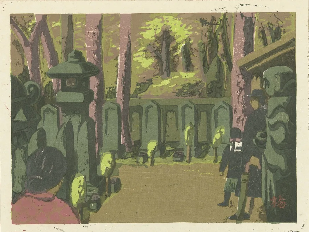 Sengakuji Cemetery Wall Art by Azechi Umetarô - High-Resolution Digital Print