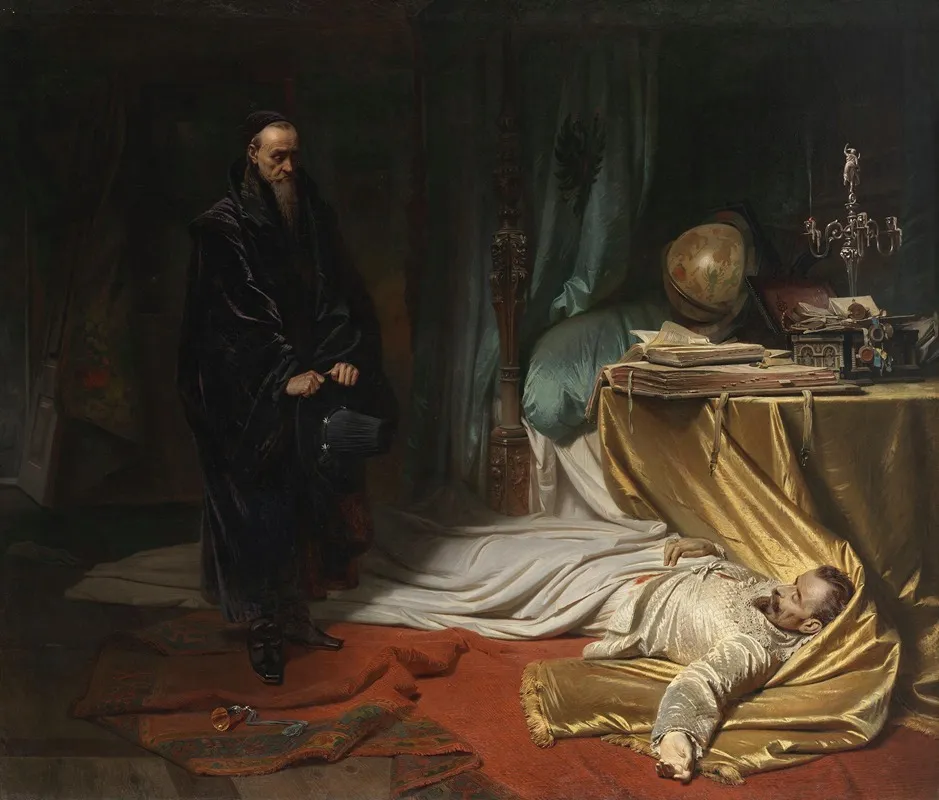 Seni Vor Der Leiche Wallensteins Wall Art by Karl Theodor von Piloty - High-Resolution Digital Print