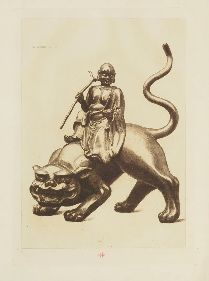 Sennin Sur Un Tigre Bronze Collection Henri Cernuschi