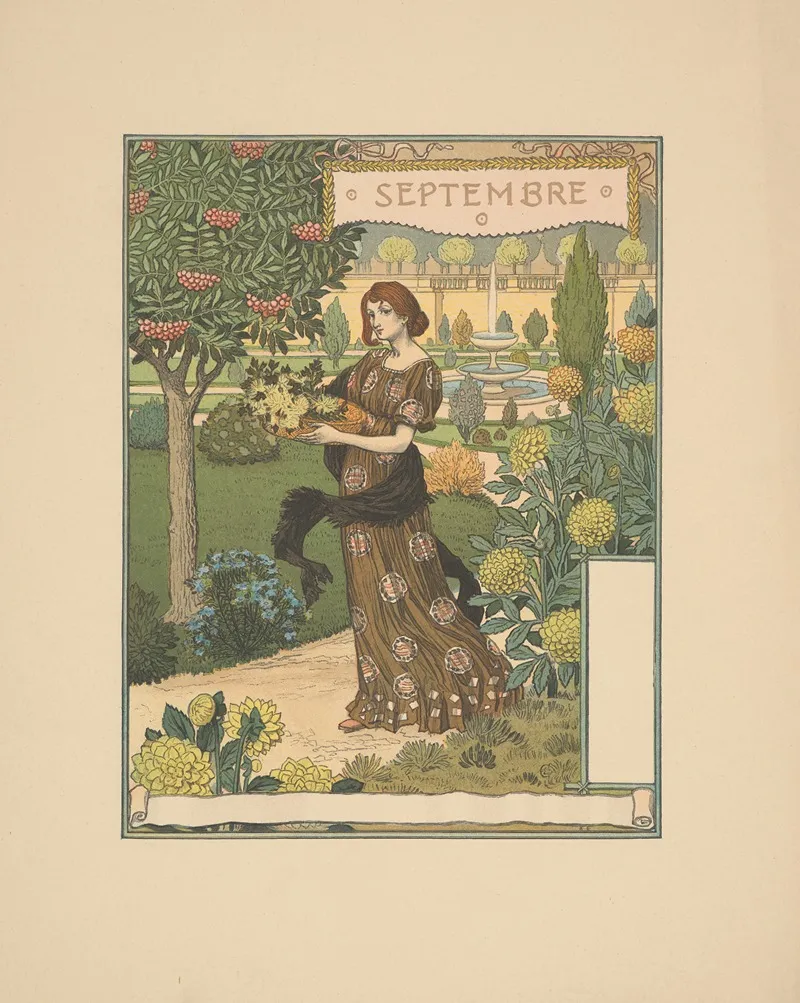 Septembre Wall Art by Eugène Grasset - High-Resolution Digital Print
