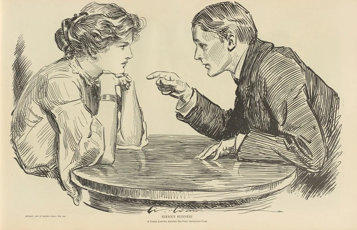 Serious Business Wall Art by Charles Dana Gibson - High-Resolution Digital Print
