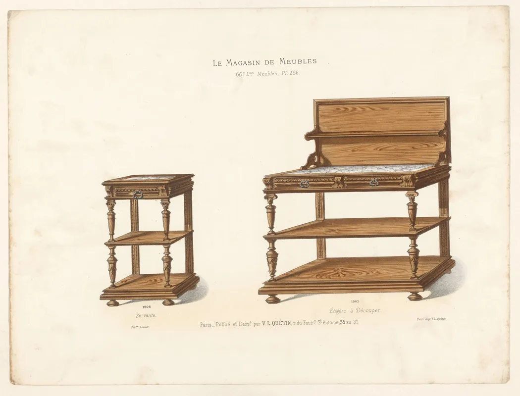 Servante Etagere A Decouper Wall Art by Victor Léon Michel Quétin - High-Resolution Digital Print