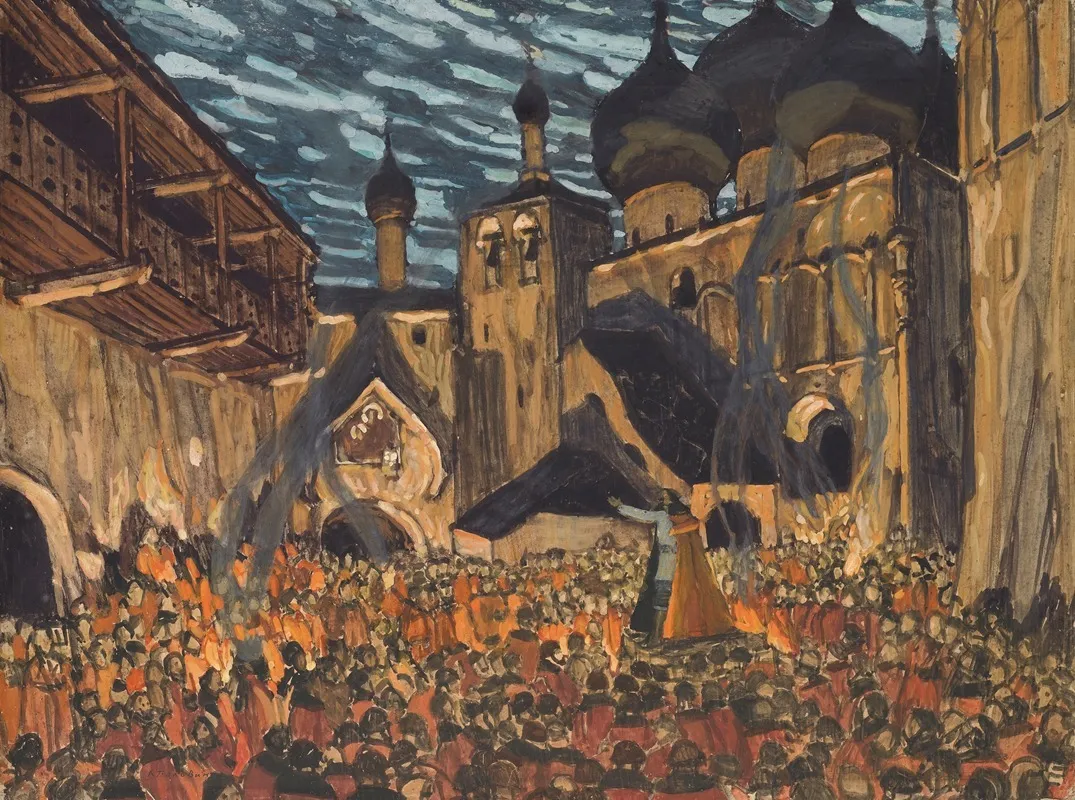 Set Design For Act I Of Pskovityanka Wall Art by Alexander Yakovlevich Golovin - High-Resolution Digital Print