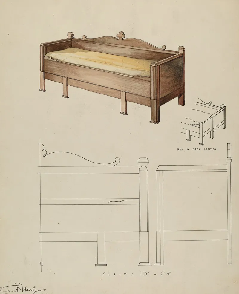 Settee And Folding Bed