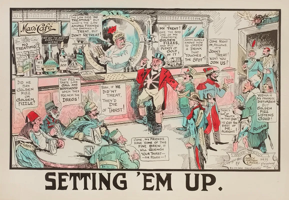 Setting Em Up Wall Art by Carey Cartoon Service - High-Resolution Digital Print