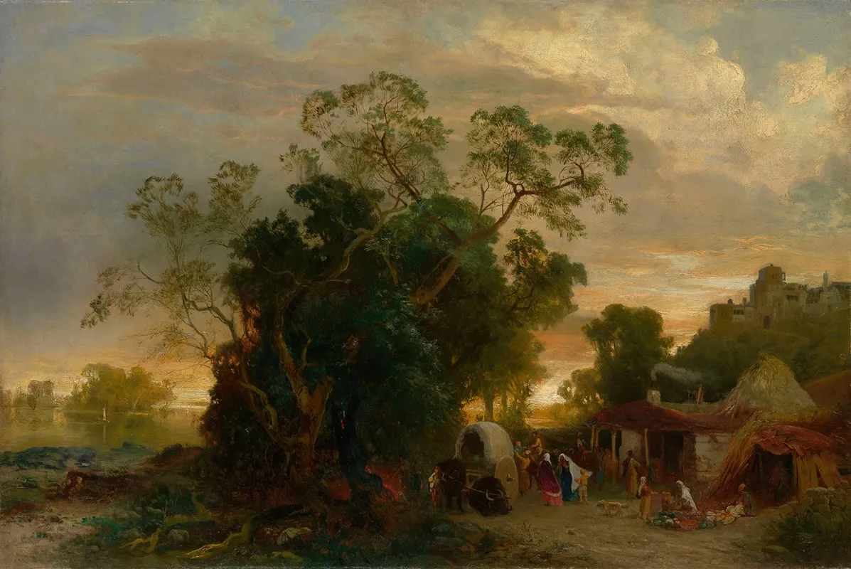 Settlement By A River Wall Art by Paul Franken - High-Resolution Digital Print