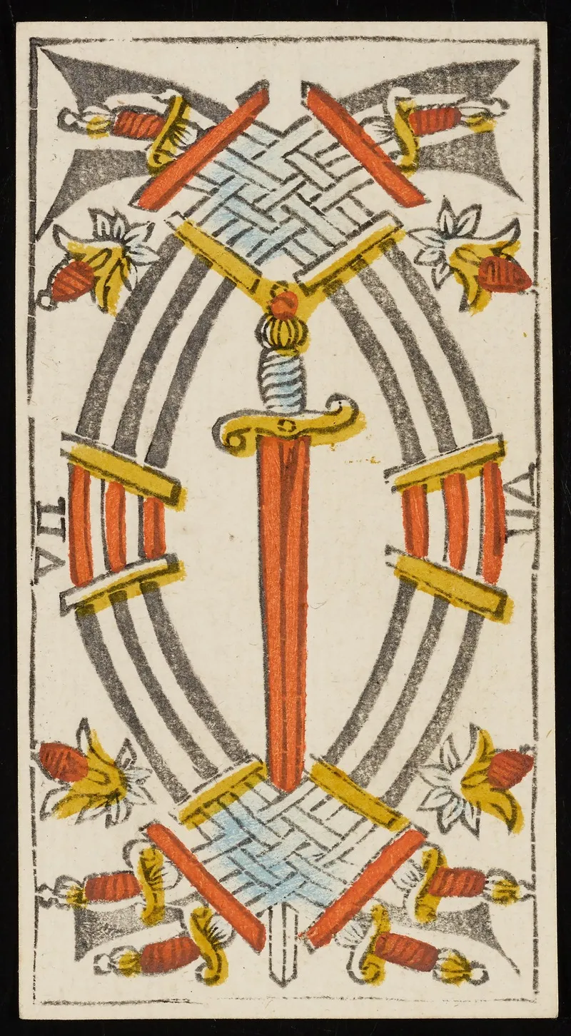 Seven Of Swords Wall Art by Claude Burdel - High-Resolution Digital Print
