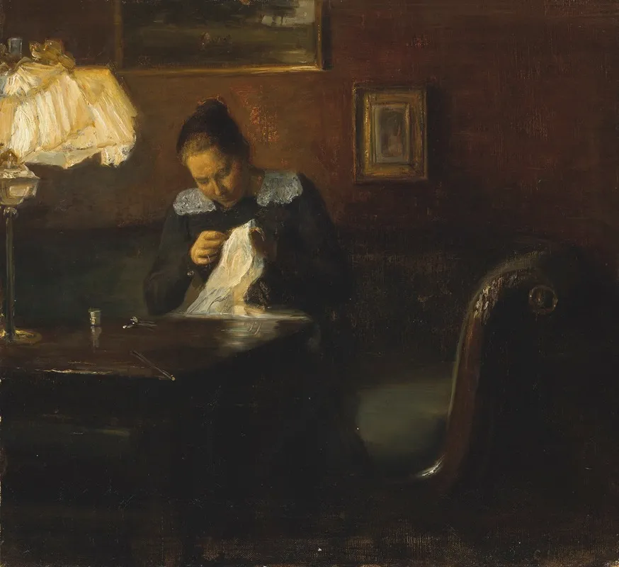 Sewing Wall Art by Carl Holsøe - High-Resolution Digital Print