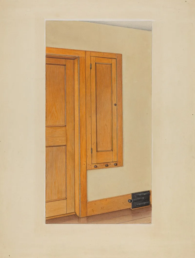 Shaker Built In Cupboard 3 Wall Art by Sumner Merrill - High-Resolution Digital Print