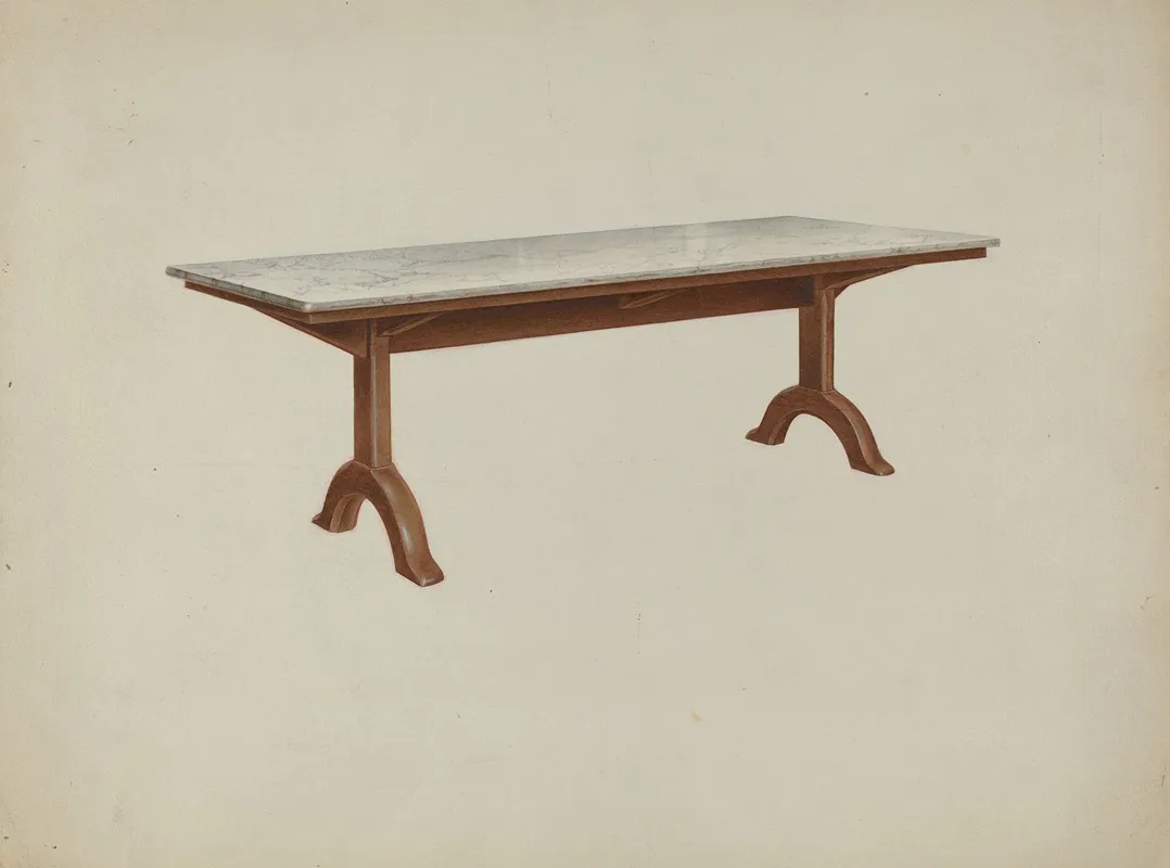 Shaker Dining Table Marble Top