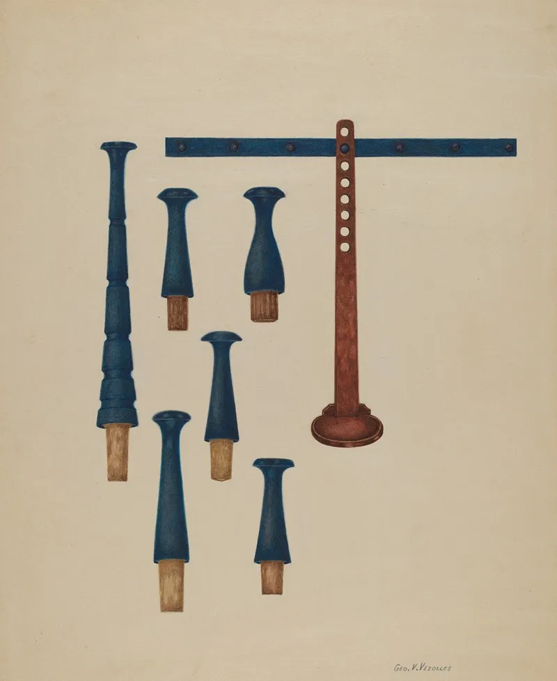 Shaker Pegs And Candlestand