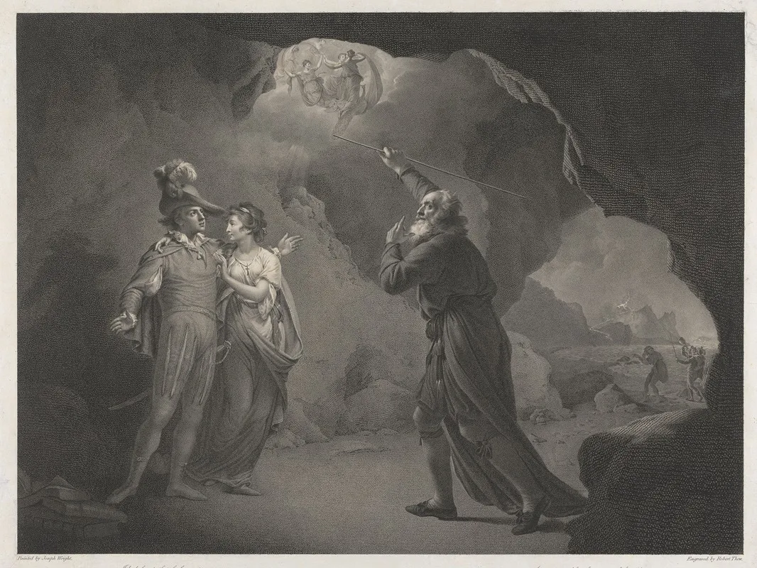 Shakespeares Tempest Act Iv Scene I Prosperos Cell Wall Art by Joseph Wright of Derby - High-Resolution Digital Print