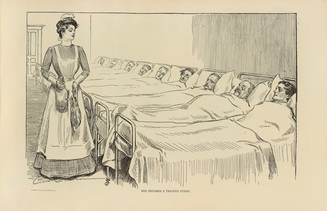 She Becomes A Trained Nurse Wall Art by Charles Dana Gibson - High-Resolution Digital Print