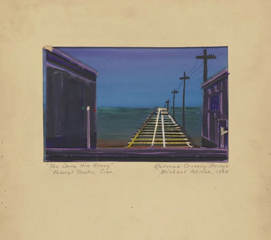 She Done Him Wrong Railroad Crossing Bridge Wall Art by Michael Adrian - High-Resolution Digital Print