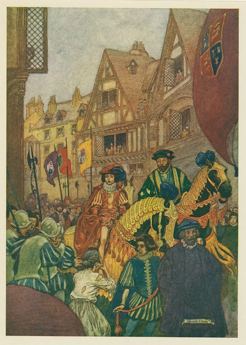 She Embraced His Leg She Covered It With Kisses She Cried O My Child My Darling Wall Art by Franklin Booth - High-Resolution Digital Print