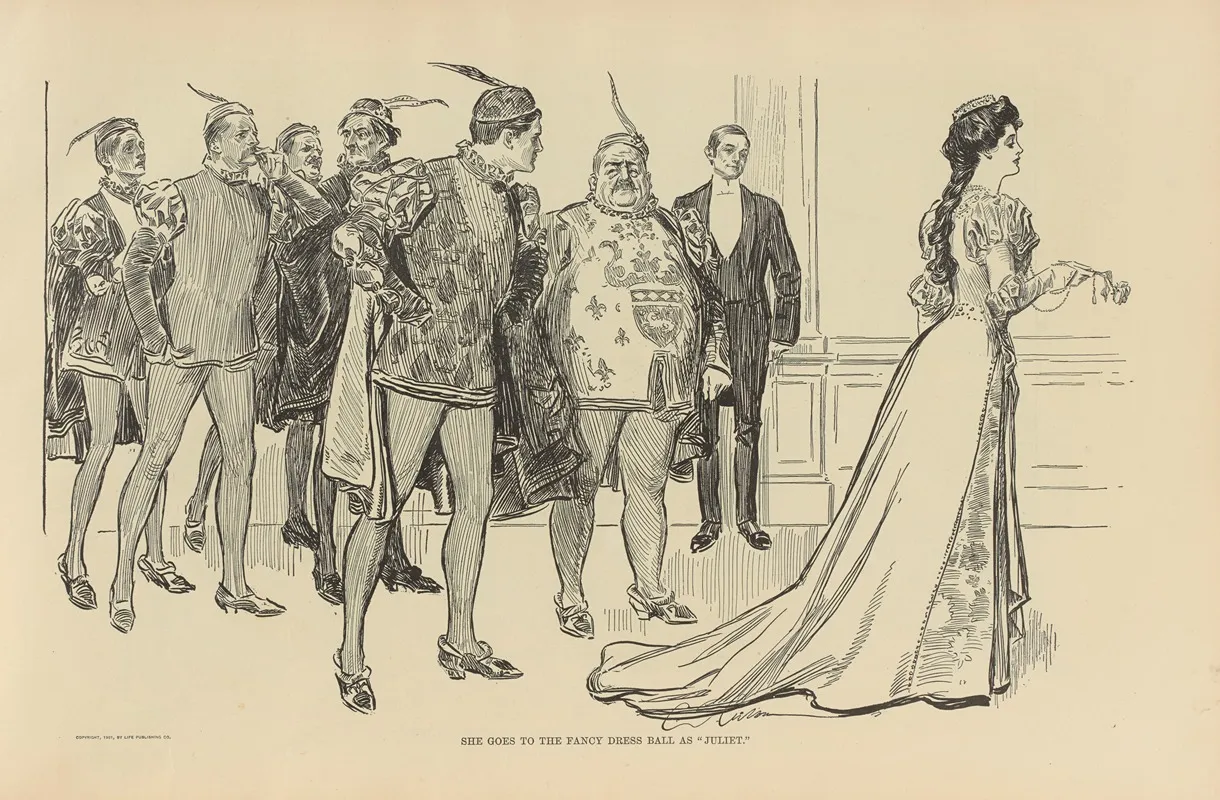 She Goes To The Fancy Dress Ball As Juliet Wall Art by Charles Dana Gibson - High-Resolution Digital Print