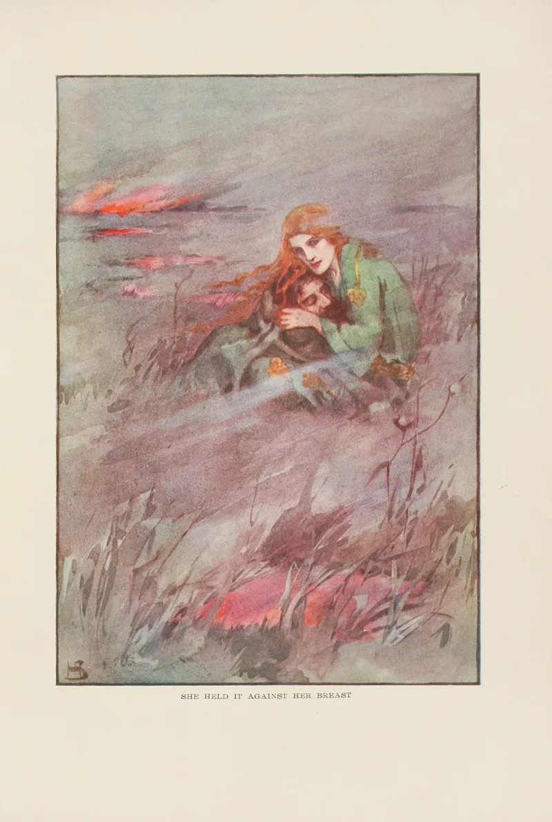 She Held It Against Her Breast Wall Art by Helen Stratton - High-Resolution Digital Print