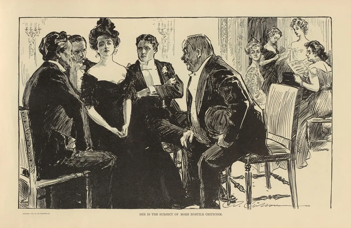 She Is The Subject Of More Hostile Criticism Wall Art by Charles Dana Gibson - High-Resolution Digital Print