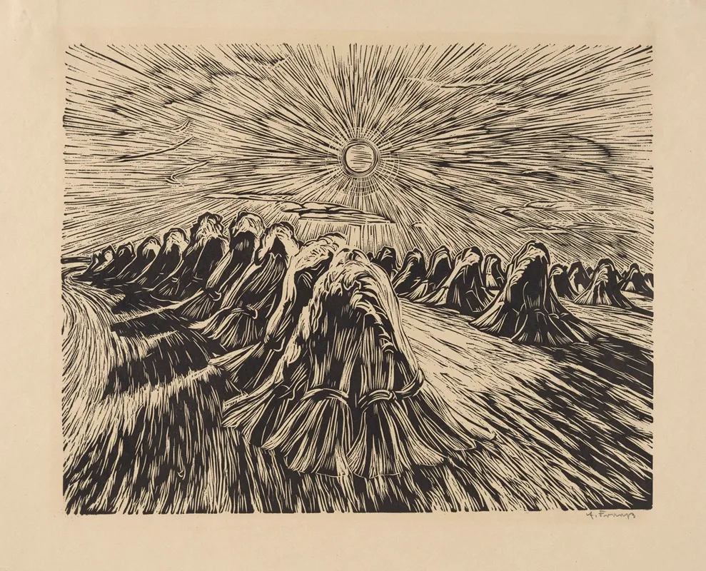 Sheaves In A Sunny Field Wall Art by Erich Fraass - High-Resolution Digital Print