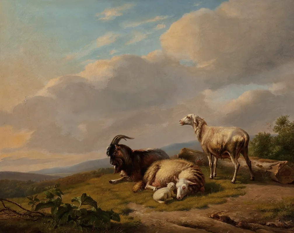 Sheep And Goats In A Landscape