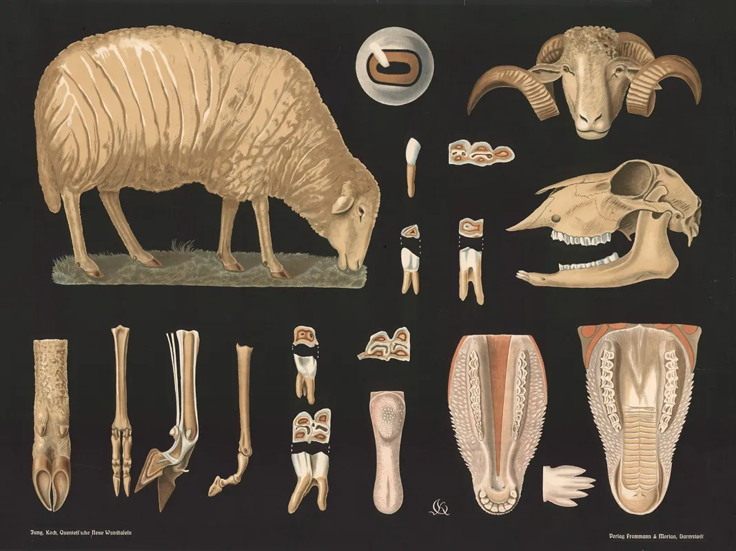 Sheep Ovis Aries Wall Art by Gottlieb von Koch - High-Resolution Digital Print