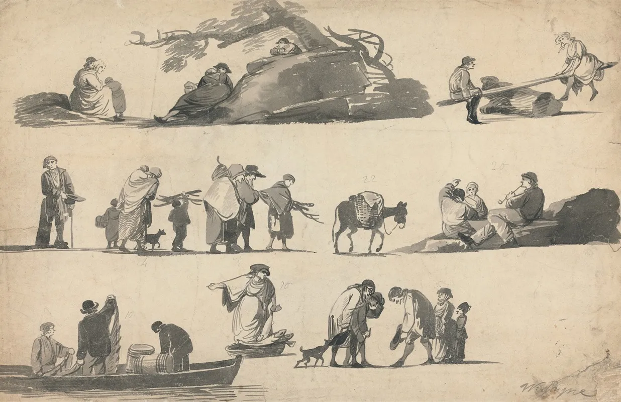 Sheet Of Figure Sketches