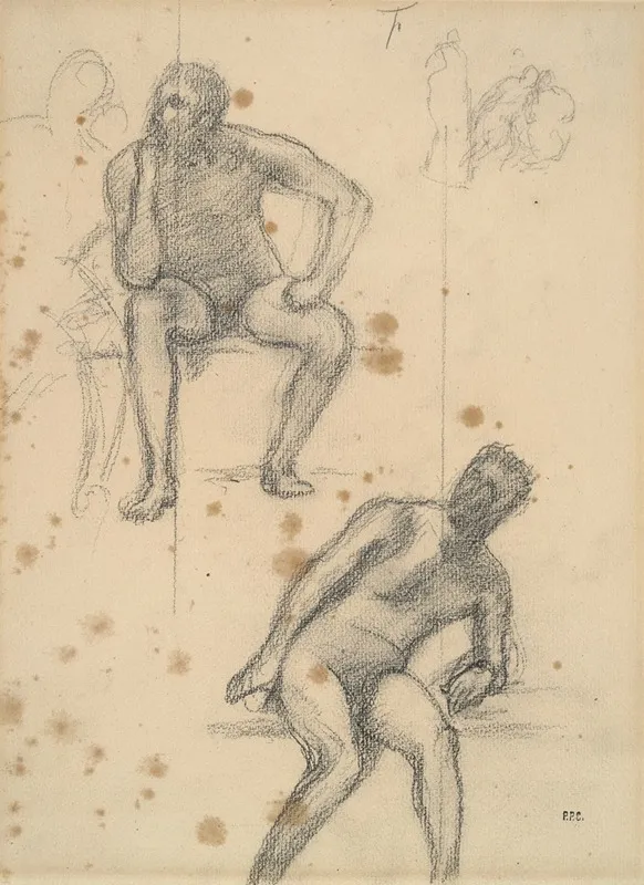 Sheet Of Figure Studies 2 Wall Art by Pierre Puvis de Chavannes - High-Resolution Digital Print