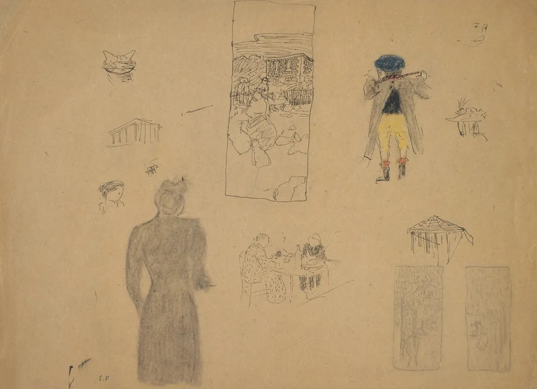 Sheet Of Studies For Le Jardin Public