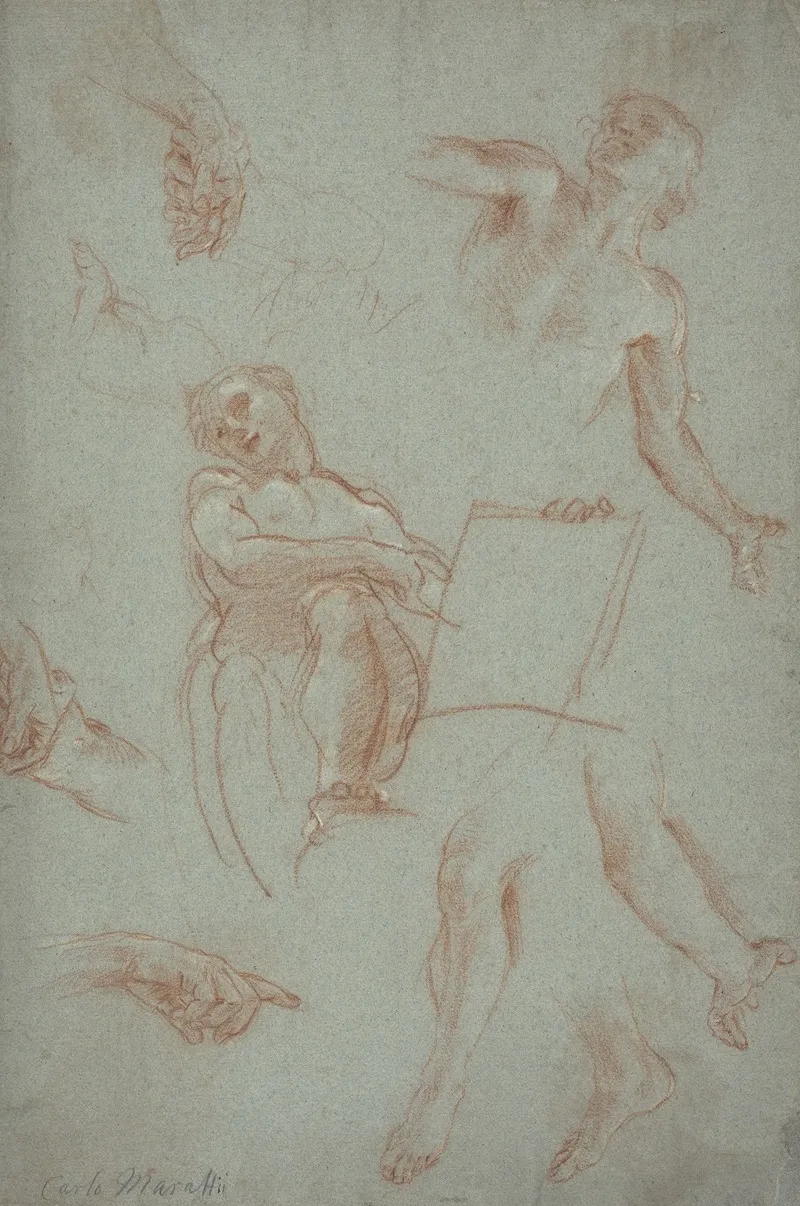 Sheet Of Studies With Figures Hands And Feet