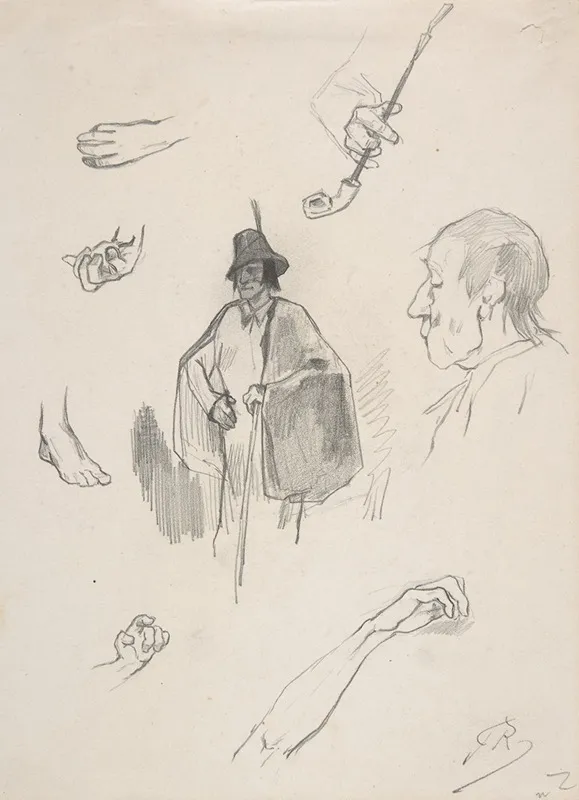 Sheet With Figures Details Of Hands And Feet