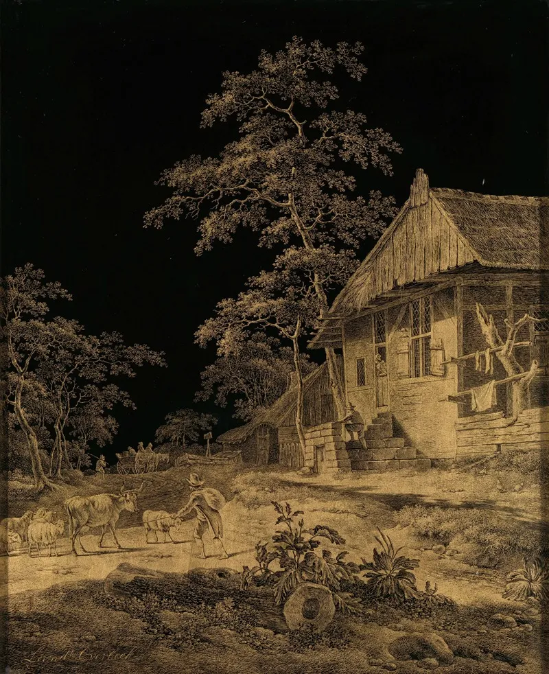 Shepherd At A Farmstead Wall Art by Leendert Overbeek - High-Resolution Digital Print