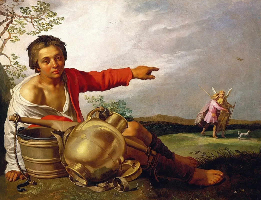 Shepherd Boy Pointing At Tobias And The Angel