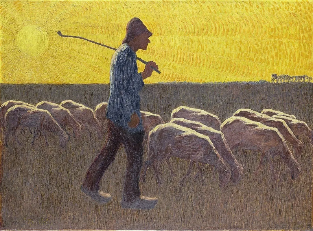Shepherd With Sheep Wall Art by Cornelis Albert van Assendelft - High-Resolution Digital Print