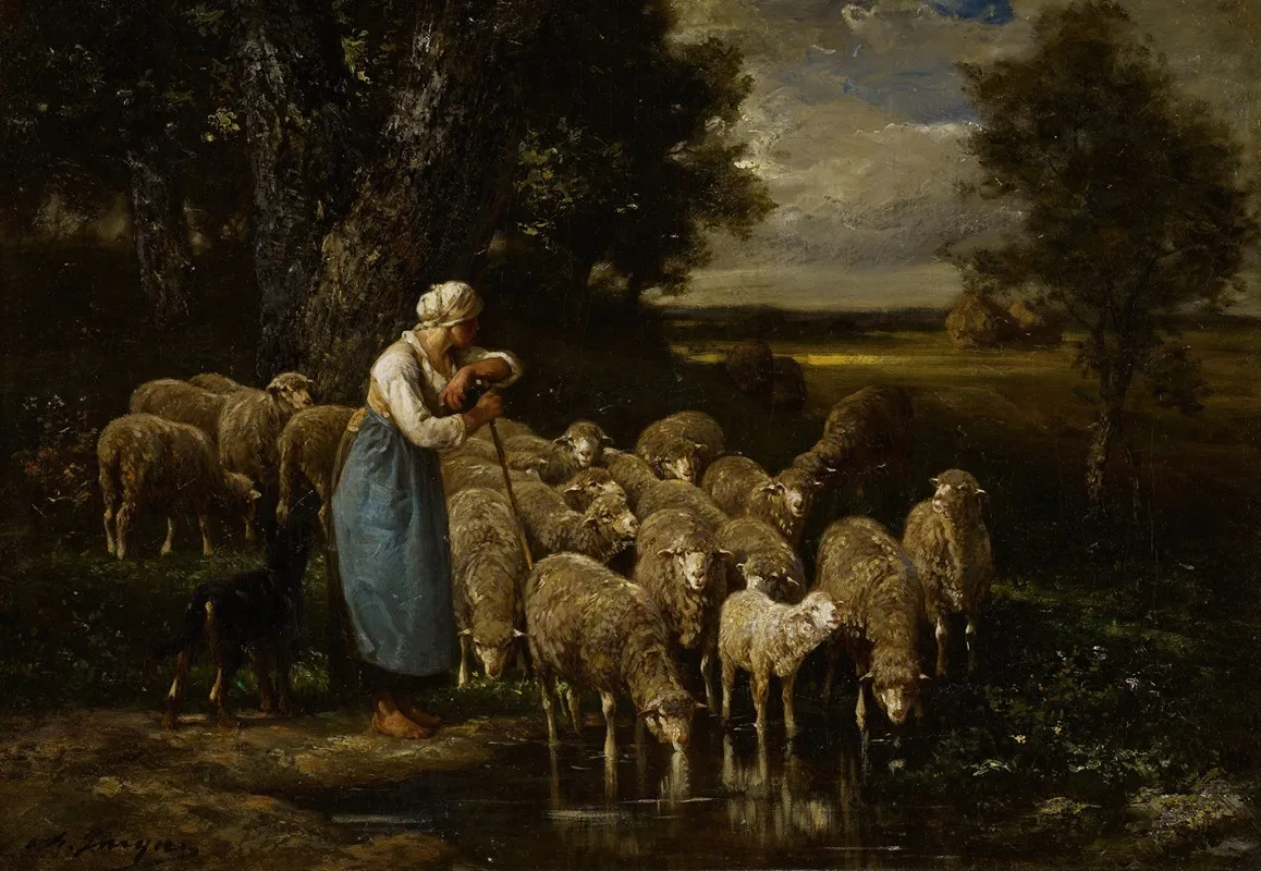 Shepherdess And Sheep Fontainebleau