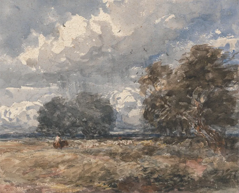 Shepherding The Flock Windy Day Wall Art by David Cox - High-Resolution Digital Print