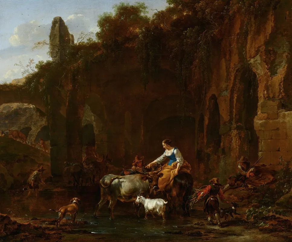 Shepherds Beside Roman Ruins