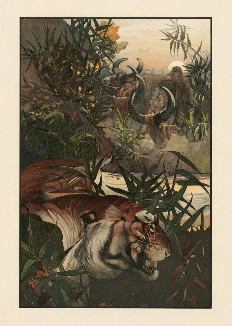 Shere Khan In Jungle 2 Wall Art by Charles Maurice Detmold - High-Resolution Digital Print
