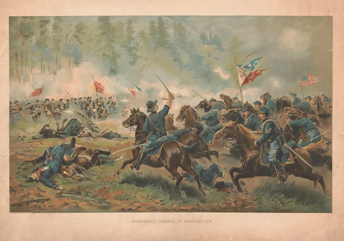 Sheridans Charge At Winchester 2 Wall Art by Manhattan Art Company - High-Resolution Digital Print