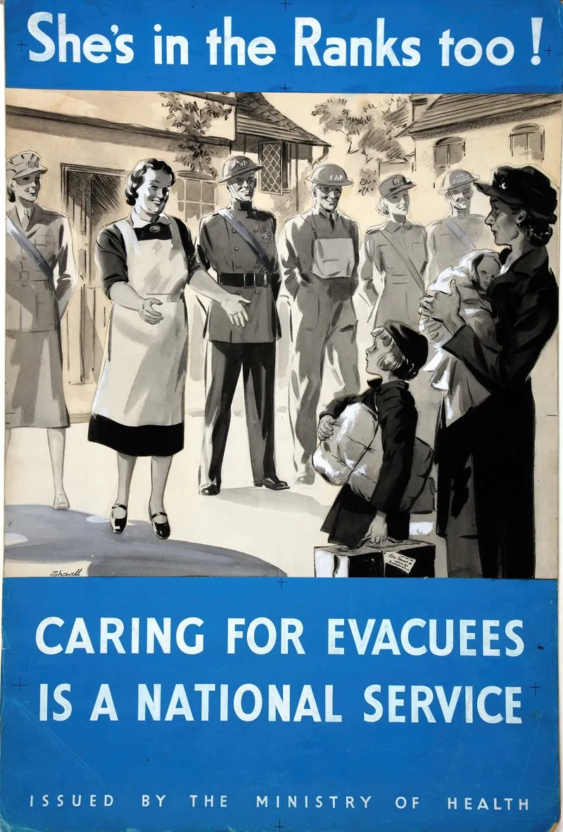 Shes In The Ranks Too Caring For Evacuees Is A National Service Wall Art by Showell - High-Resolution Digital Print