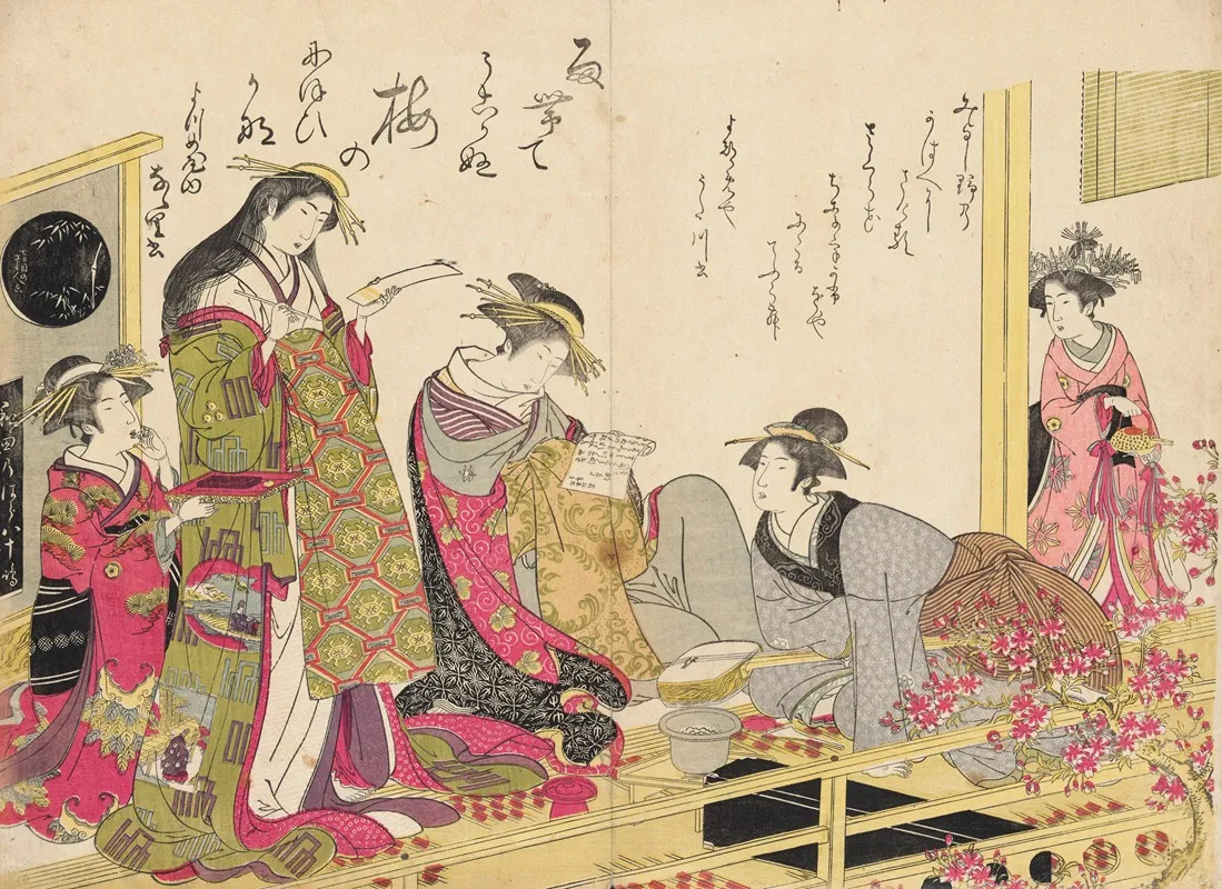 Shin Bijin Awase Jihitsu Kagami Pl 3 Wall Art by Santō Kyōden - High-Resolution Digital Print