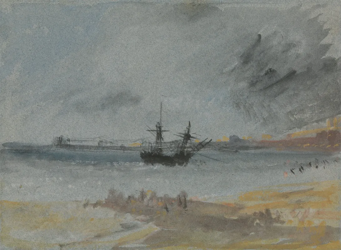 Ship Aground Brighton Wall Art by Joseph Mallord William Turner - High-Resolution Digital Print