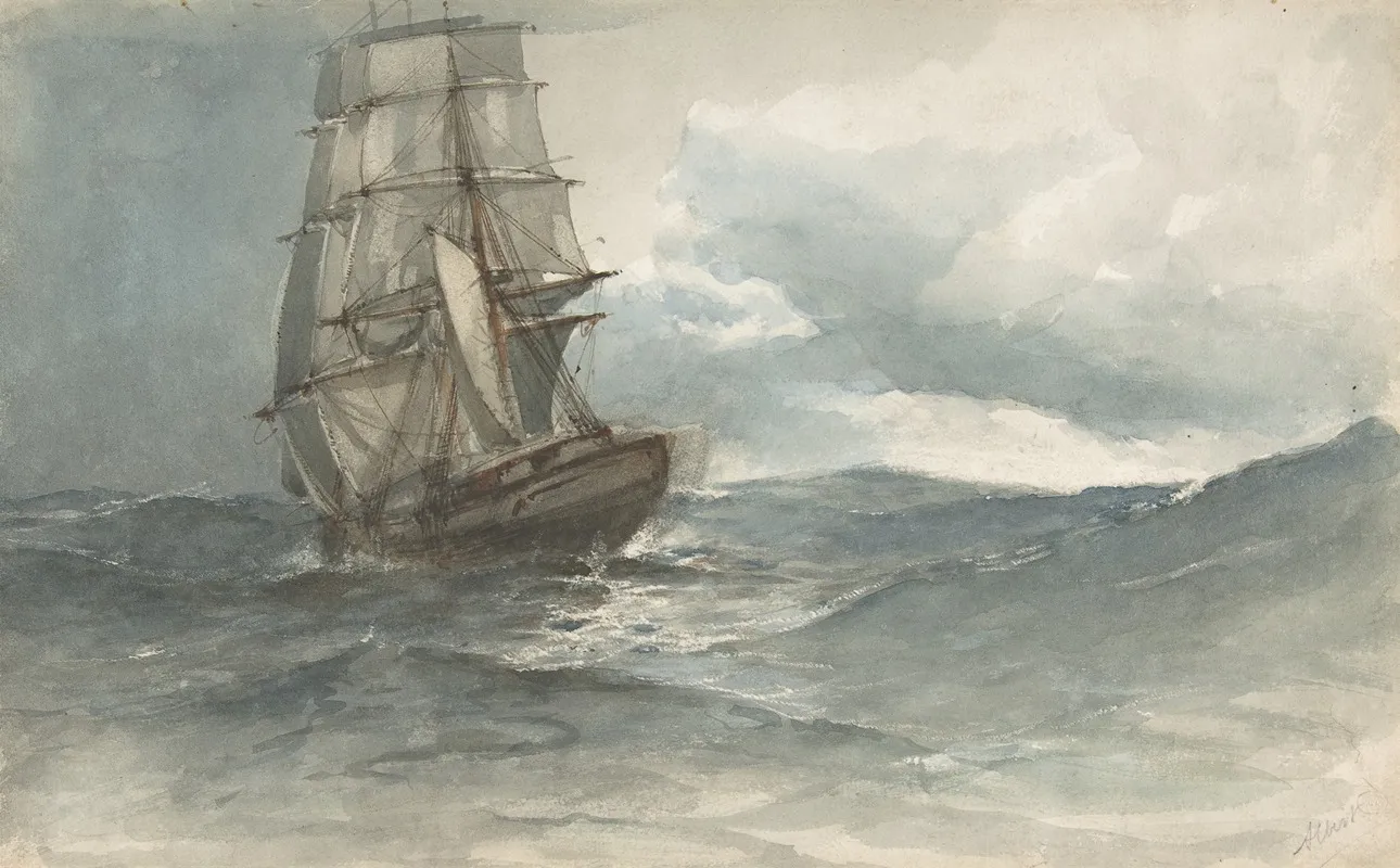 Ship At Sea Wall Art by Albert Ernest Markes - High-Resolution Digital Print