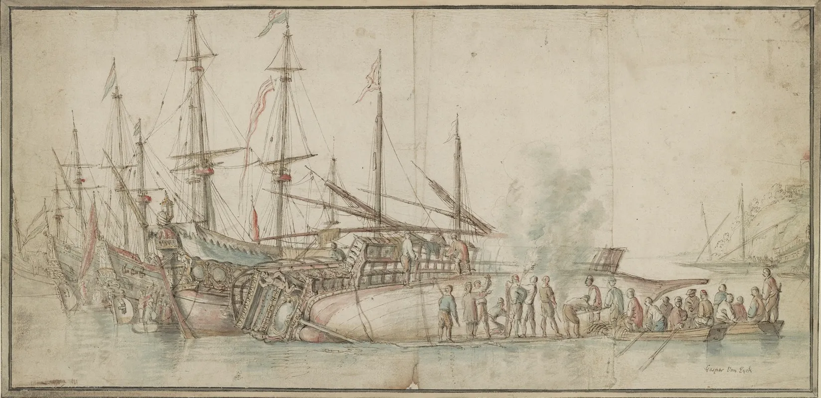 Ship Repair Wall Art by Gaspar van Eyck - High-Resolution Digital Print