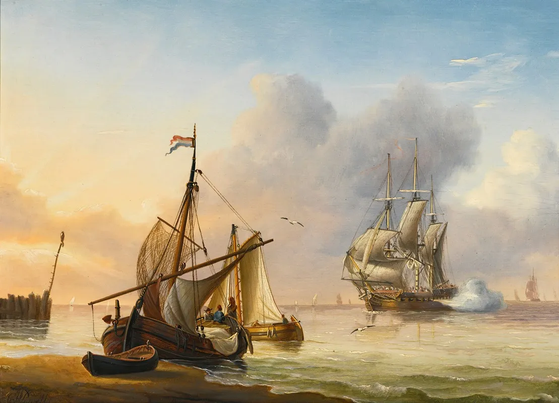 Shipping In A Calm 2 Wall Art by Charles Martin Powell - High-Resolution Digital Print
