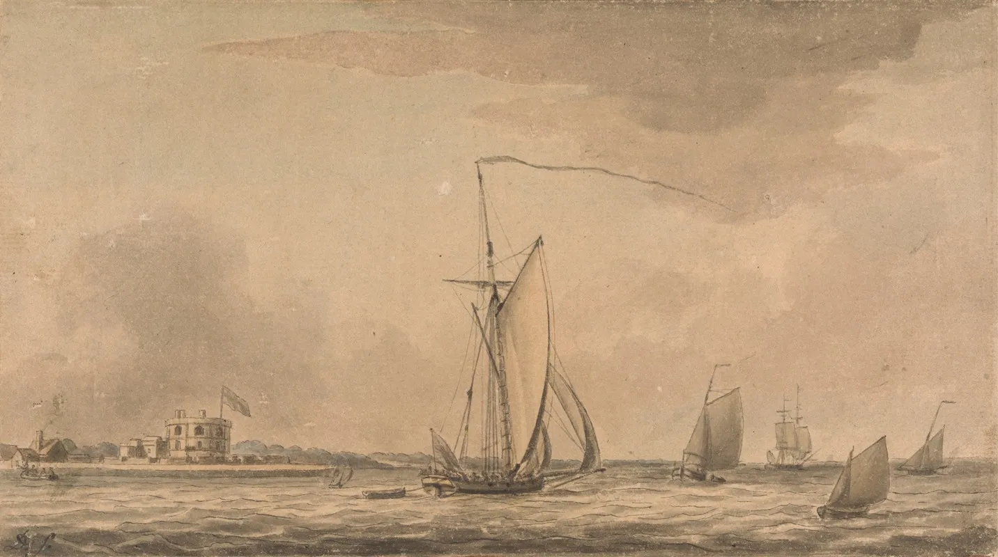 Shipping In The Solent Off Calshot Castle
