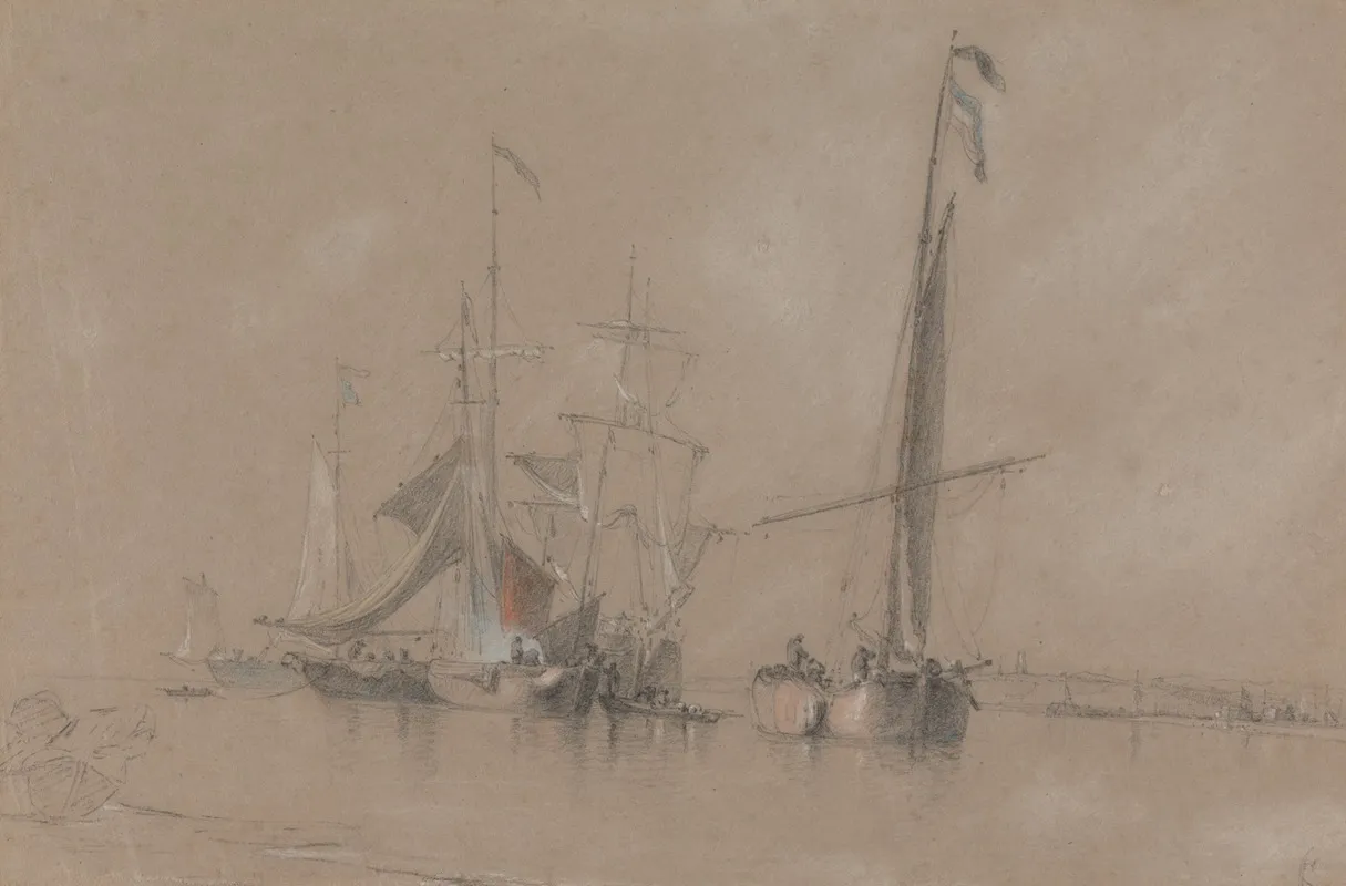 Shipping Off The Coast Near Corton Wall Art by Joseph Stannard - High-Resolution Digital Print